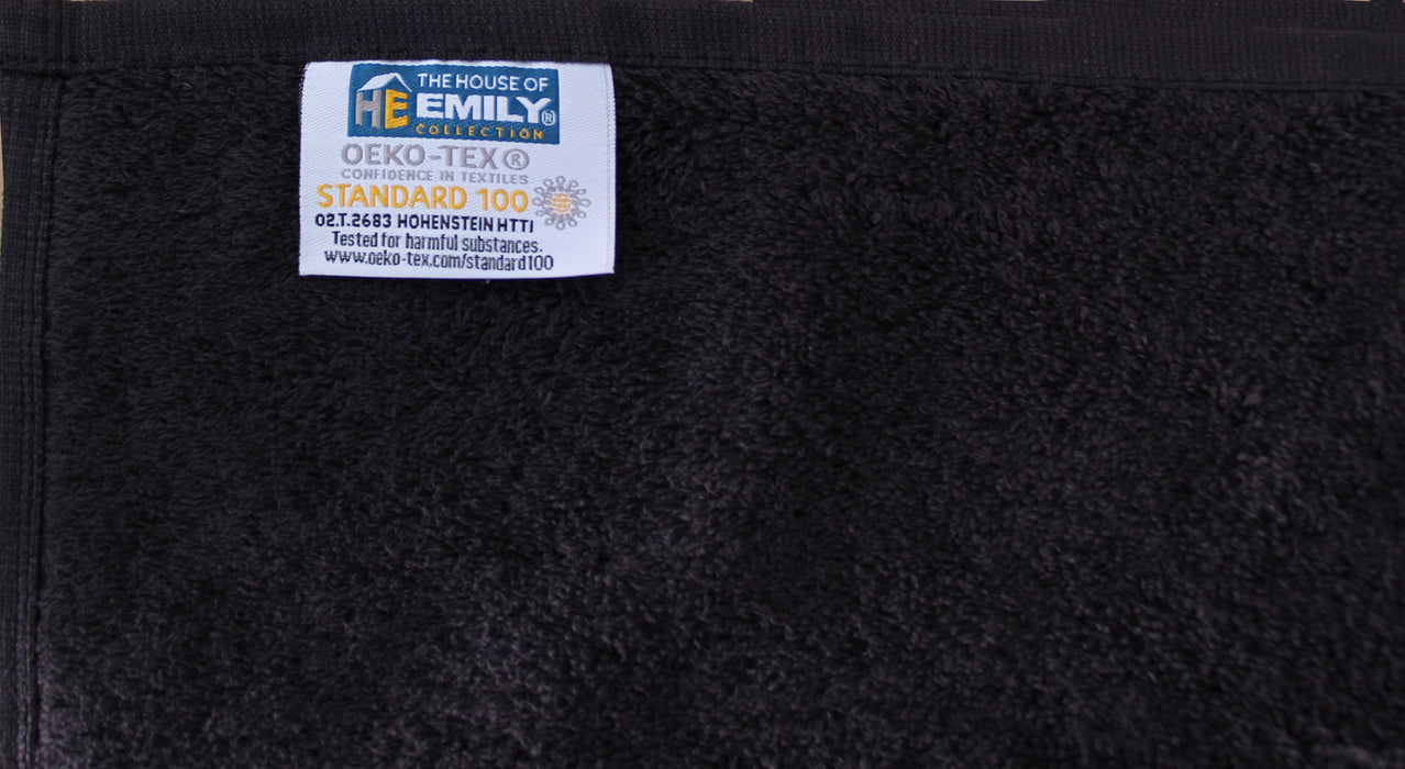 Black Face Towels Wash Cloths Flannels 600gsm Turkish Cotton Packs of 12 and 96