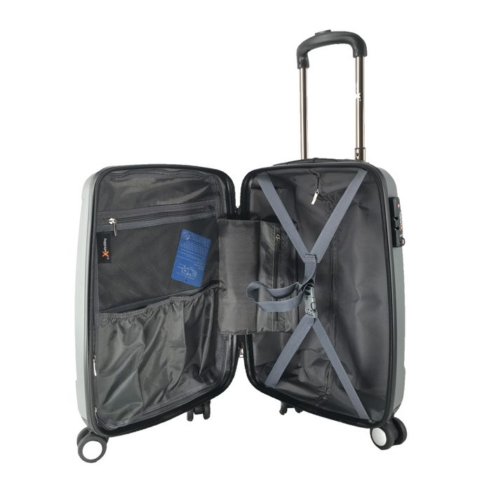 Hard Shell Cabin Suitcase 53x33x18cm 4 Double Spinner Wheels