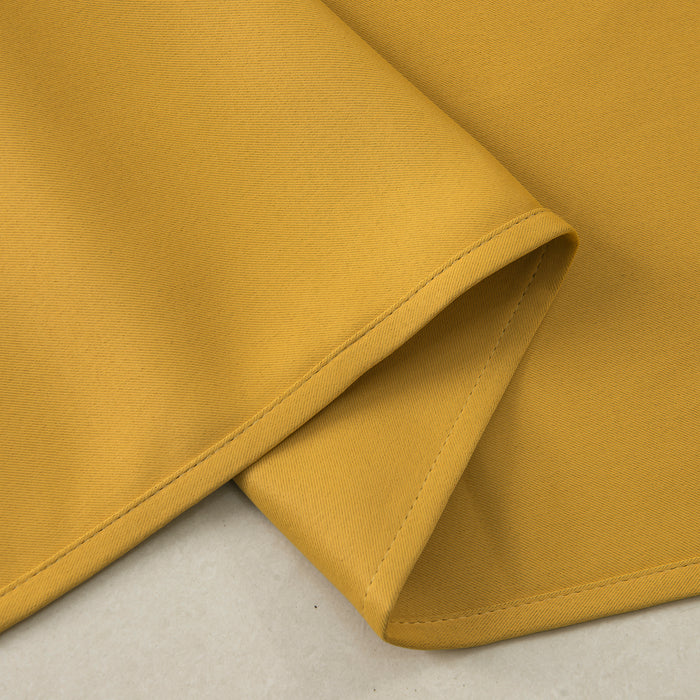 Ochre Yellow Blackout Curtains 90" W x 90" L Eyelet Ring Top Grommets Tie Backs