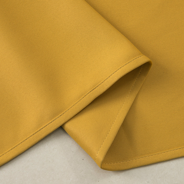 66" x 90" Ochre Yellow Blackout Bedroom Eyelet Curtains with Tiebacks