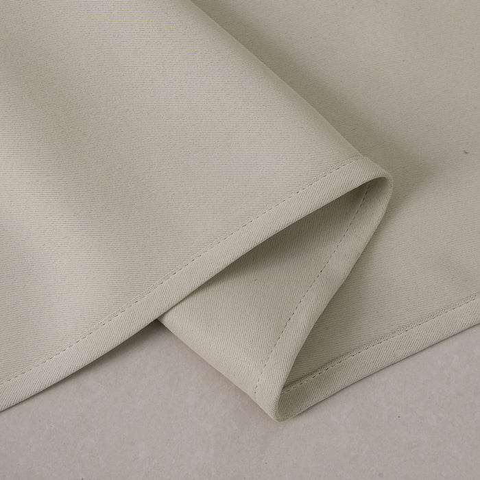90" x 112" Oyster Grey Blackout Curtain Pair Ring Top Two Tie Backs Included