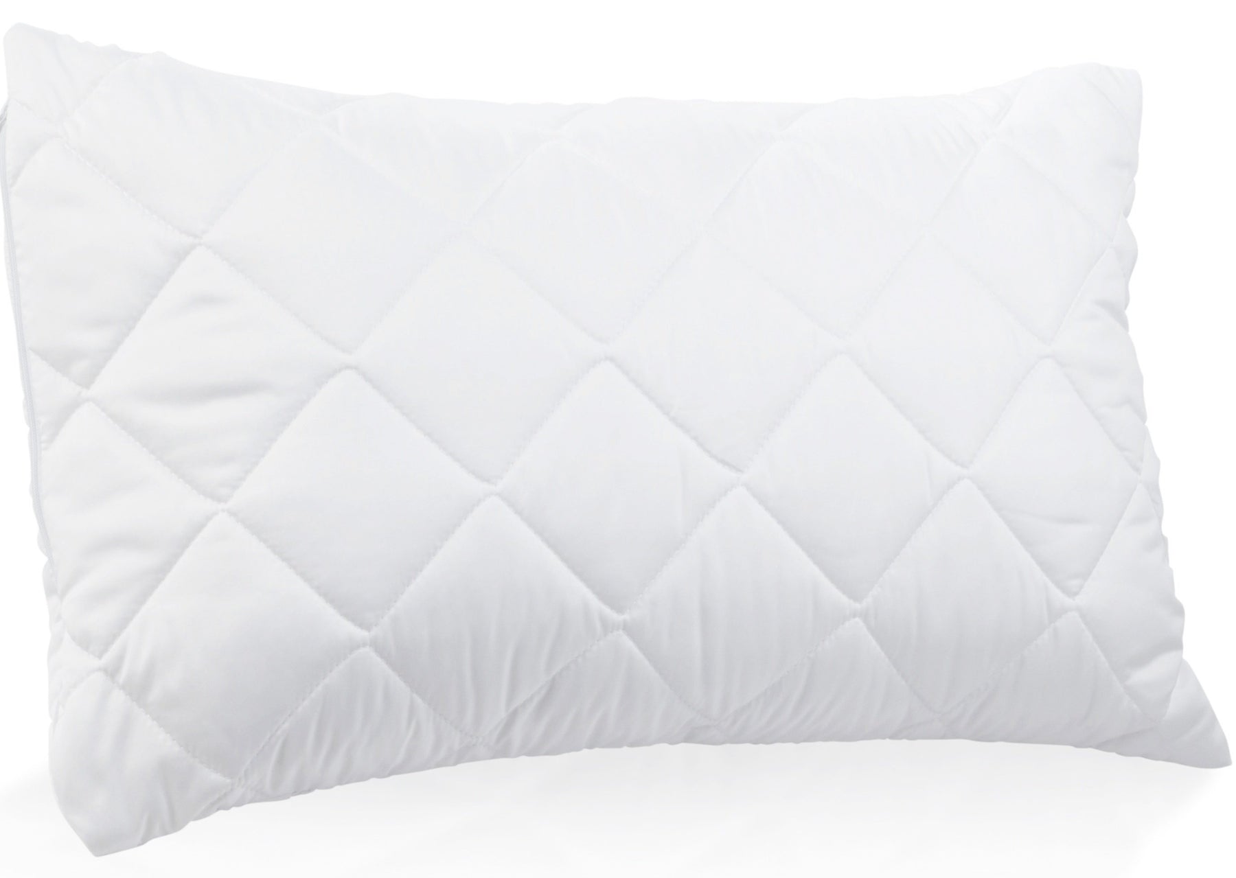 Super King Size Pillow Protectors Quilted Microfibre 50 x 90 cm Zipped Pack of 2 Hypo Allergenic Soft Smooth Touch