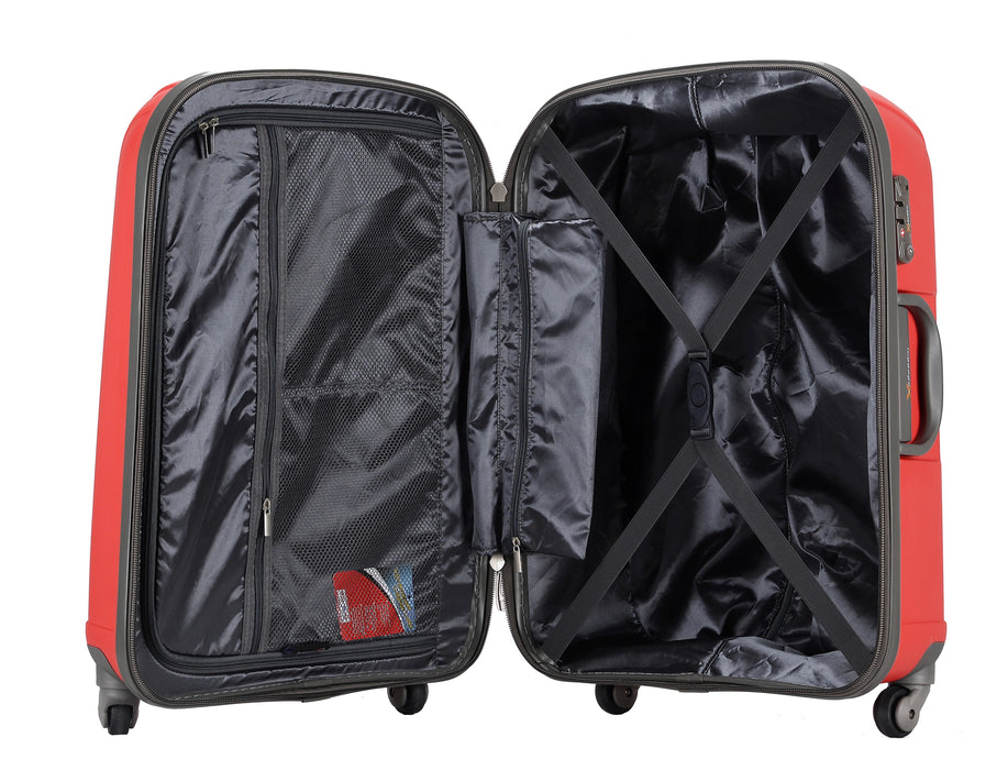 Black Luggage X 66cm 26 Suitcase Medium Lightweight Hard Shell 4 Spinner  Wheels