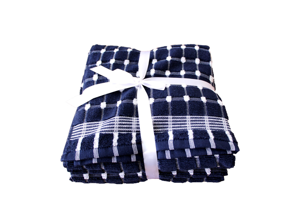extra large tea towels kithen luxury navy blue thick big gift 