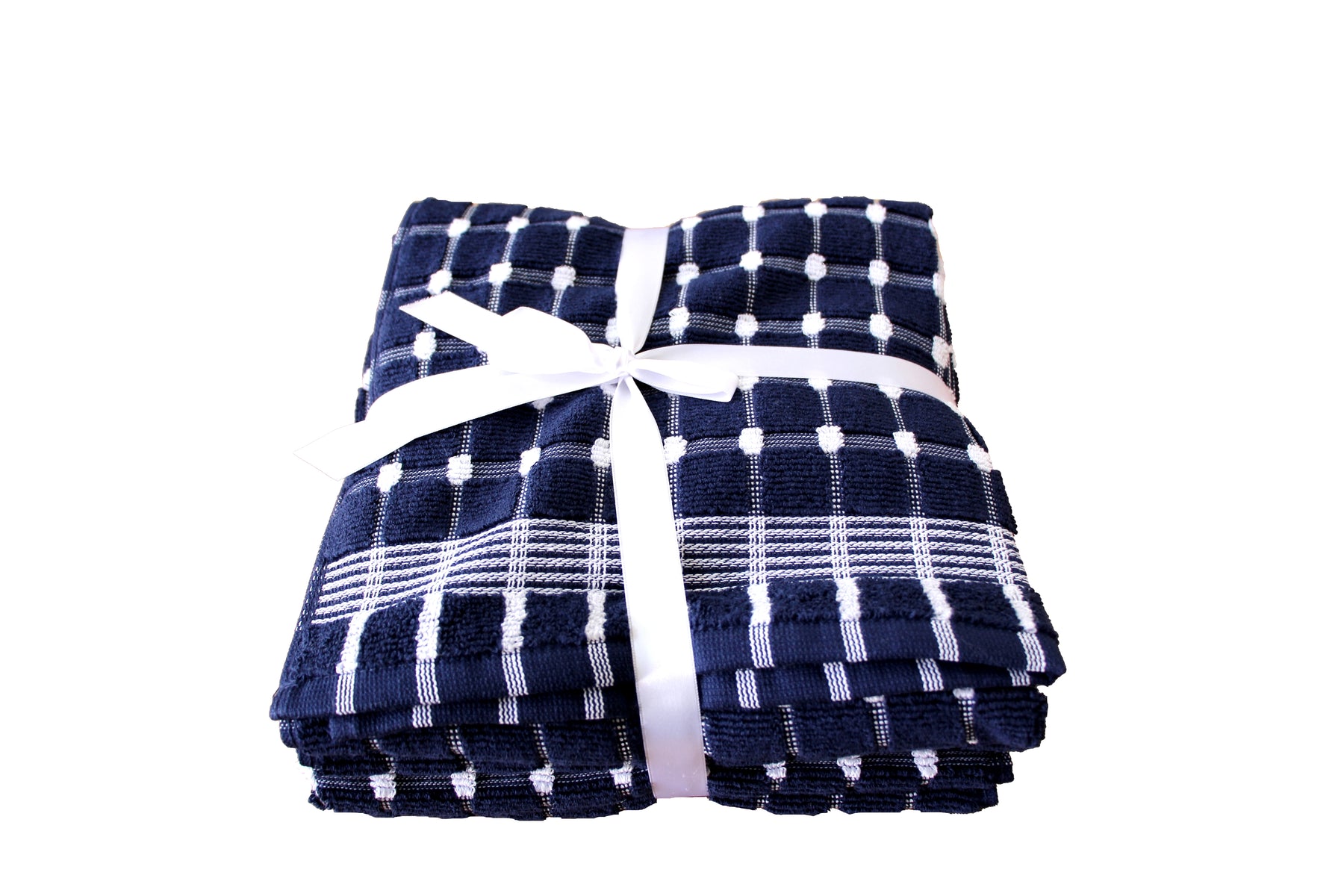 Extra Large Navy Blue Tea Towels 50cm x 80cm 100 Cotton 4 Pack