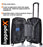 Hard Black Suitcase Set of 3 Virtually Indestructible LuggageX 4 Double Spinner Wheels