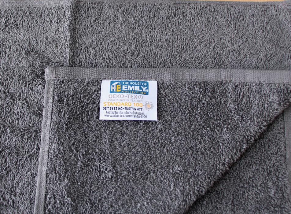 Dark Grey Face Towels Wash Cloths Flannels 600gsm Turkish Cotton Packs of 12 and 96