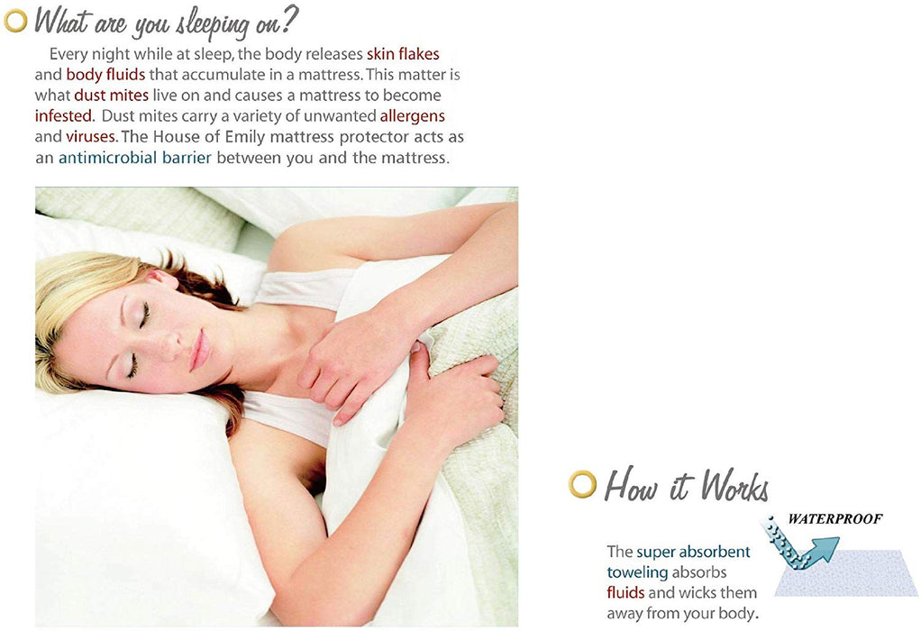 Double Bed Waterproof Mattress Protector Terry Towelling 14" Extra Deep