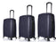 Hard Shell Suitcase Set of 3 Navy Blue Luggage X® 4 Double Spinner Wheels