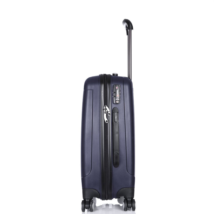 Hard Shell Suitcase Set of 3 Navy Blue Luggage X® 4 Double Spinner Wheels