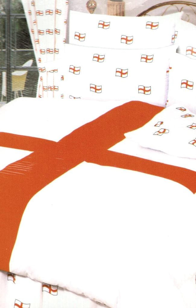 England Single Bedding Set 4 pce Duvet Cover Valance Sheet Curtains & Pillowcase