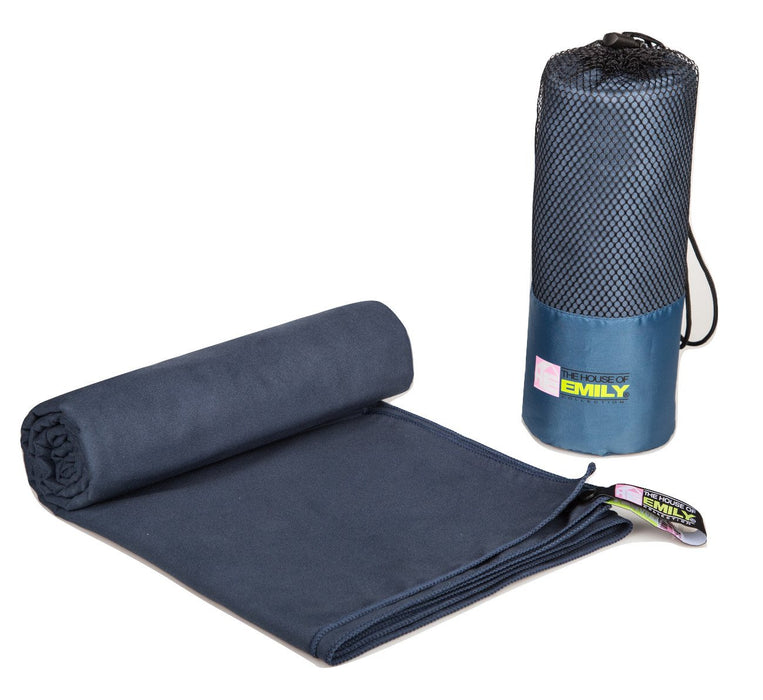 Dark Blue Extra Large 150cm x 200cm Quick Dry Microfibre Bath Beach Towel With Carry Bag