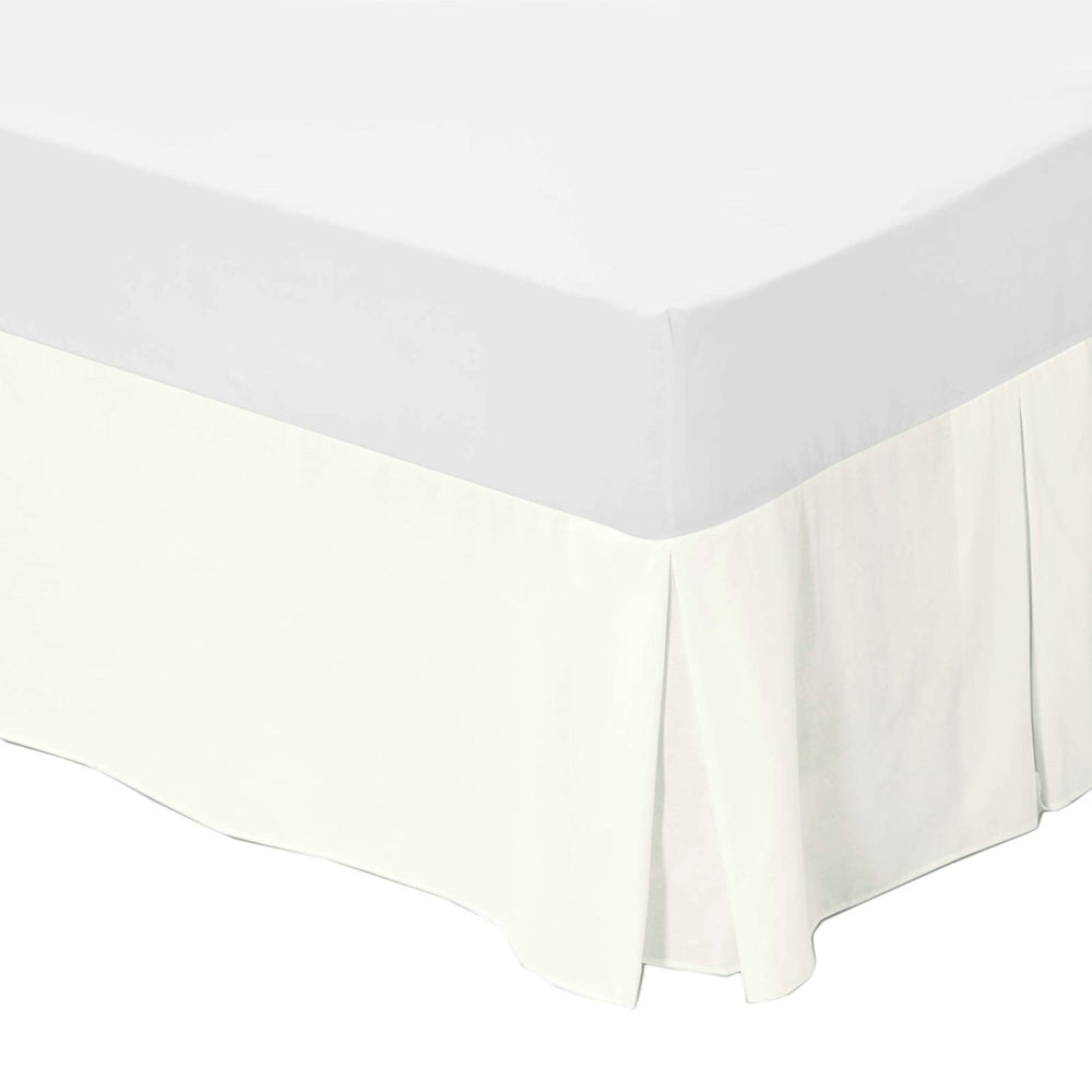 Double Bed Box Pleated Base Valance Cream - 200 TC Percale