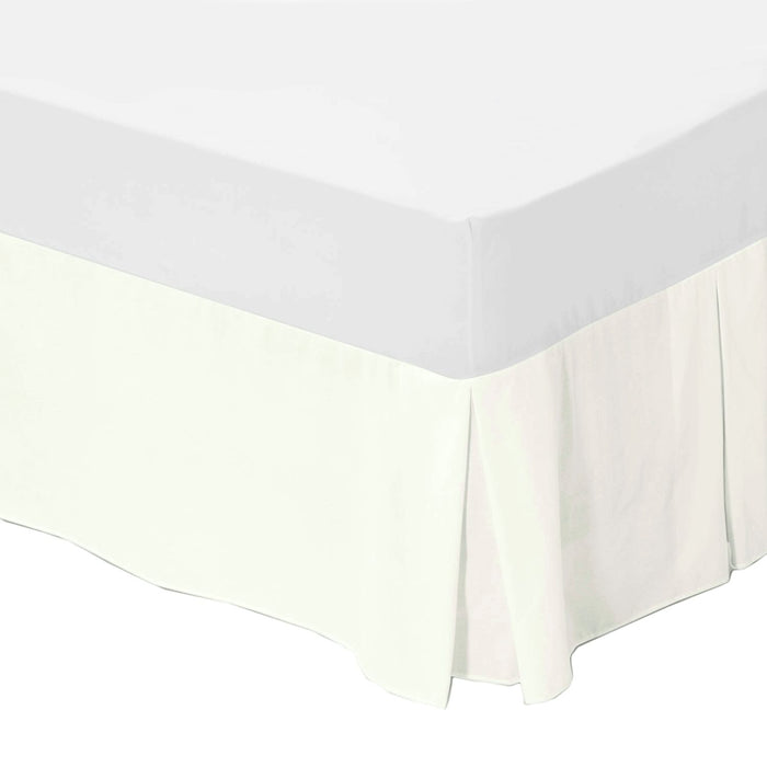 Box Pleated Base Valance King Size - Cream - 200 TC