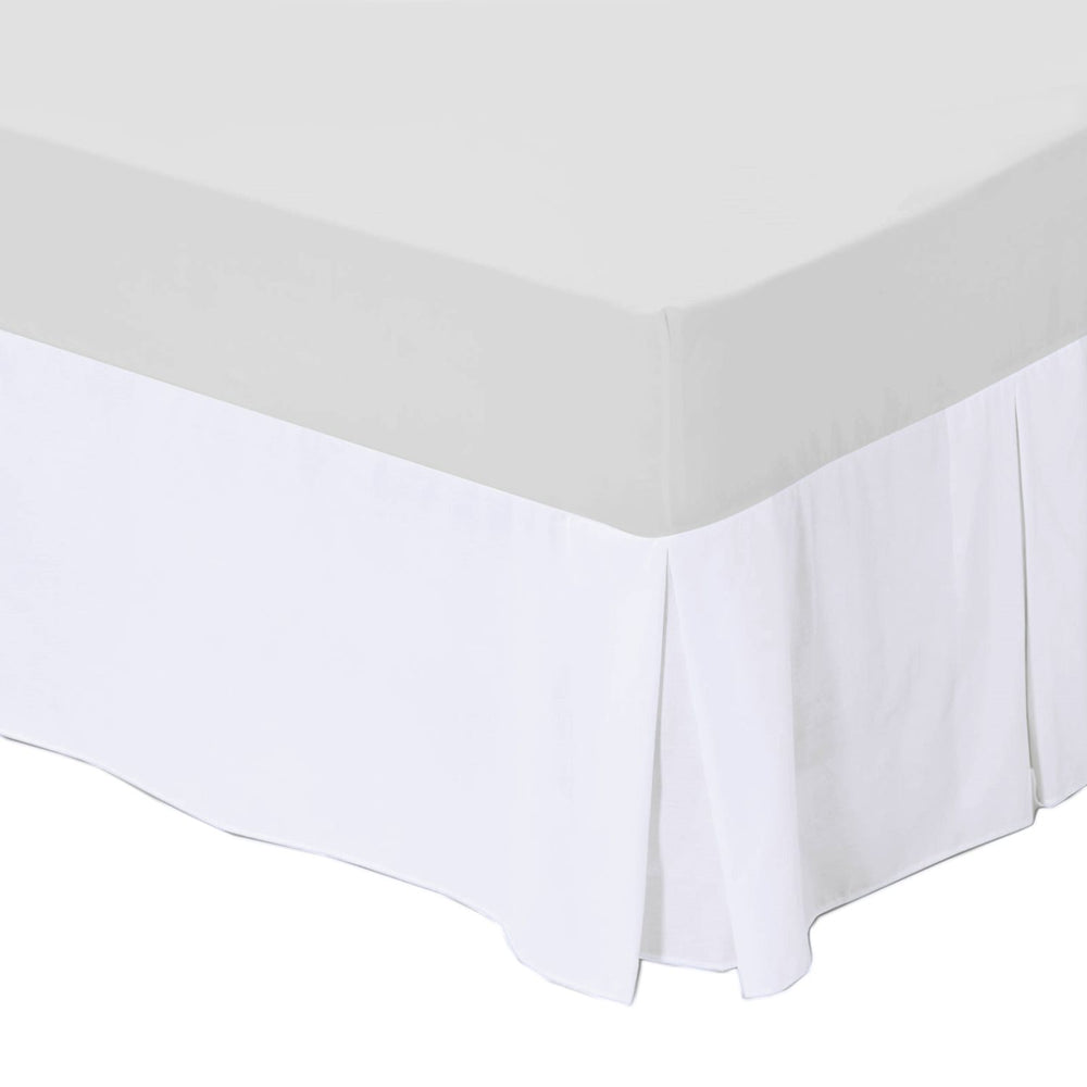 White Bed Base Valance Superking Box Pleated Platform Divan with 16" Drop
