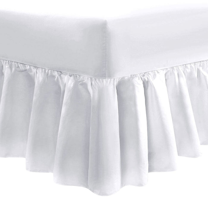 100% Cotton Valance Sheet Super King White 200 TC