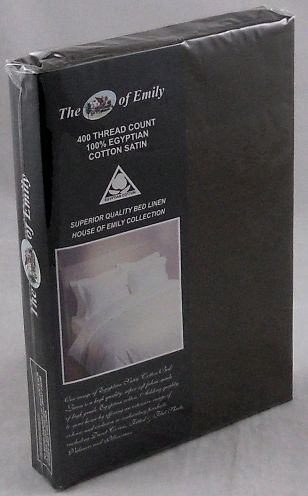 400Tc Egyptian Cotton Sateen Dark Brown Pillowcases Set of 2