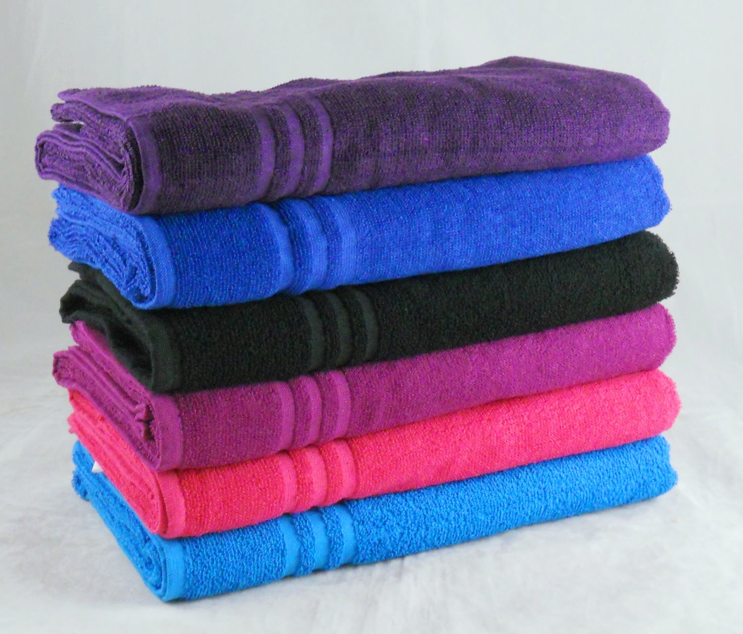 Wholesale Bath Sheets Budget Quality 380 GSM Pack of 24 Mixed Colours