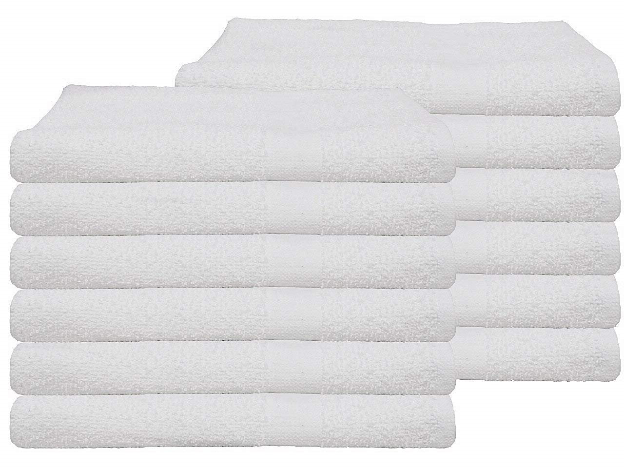 Wholesale Thin White Hand Towels Bulk Buy 100% Cotton 320 gsm Budget Quality Packs of 12 and 96