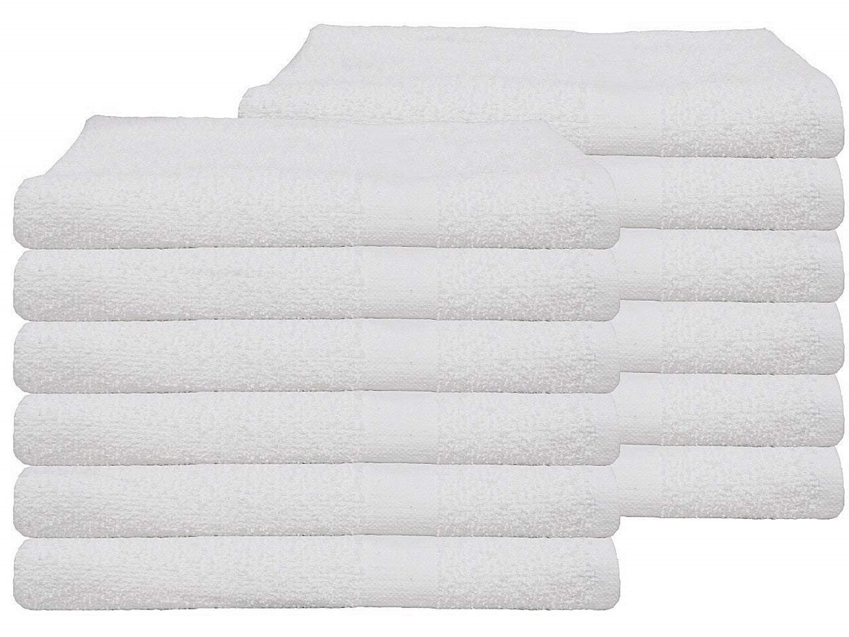 Thin white online bath towels