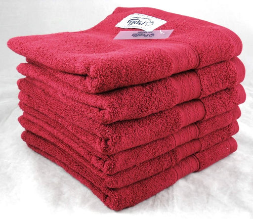 Red Hand Towels Zero Twist Turkish Cotton 500gsm Pack of 6
