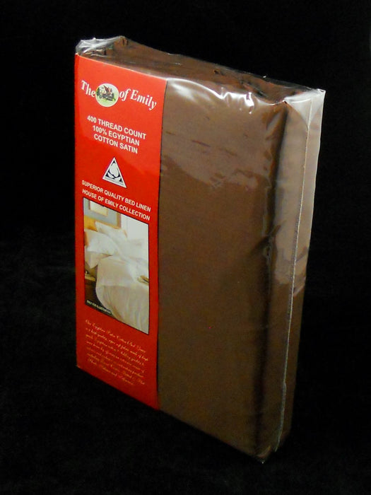 Super King Pillowcases 400Tc Egyptian Cotton Sateen Brown Pack of 2