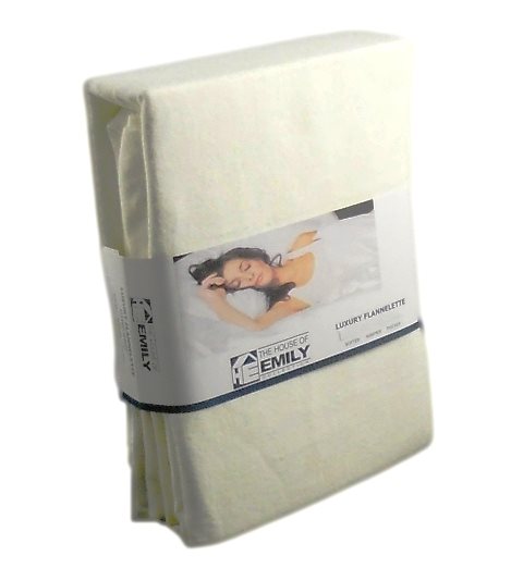 Euro Long Single 90 x 200cm Brushed Cotton 12 inch Deep Fitted Sheet Cream
