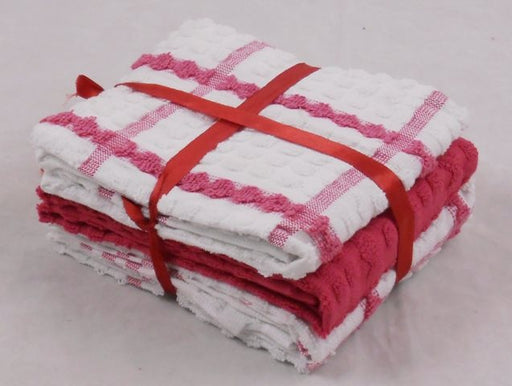 Dark Pink Tea Towels 100% Cotton Pack of 6