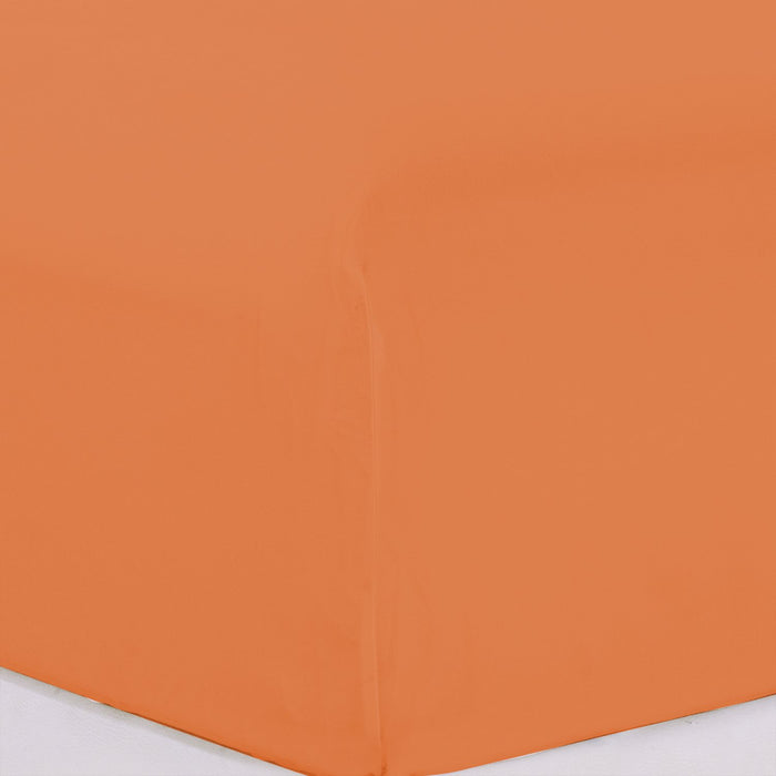 Brushed Microfibre Fitted Sheet 12" Extra Deep Superking Size Burnt Orange