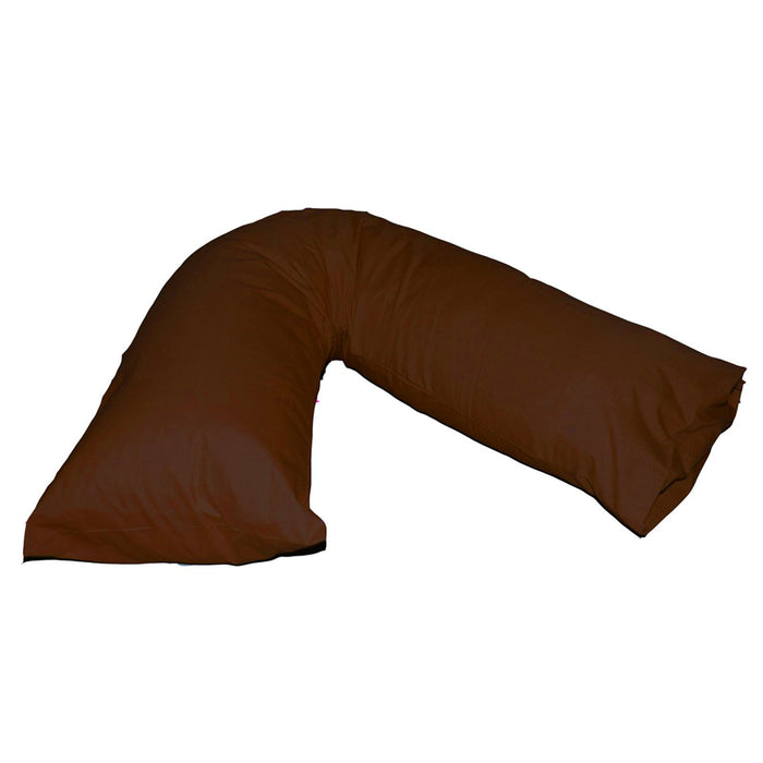 V Shaped Neck Pillow Case Brown Easy Fit